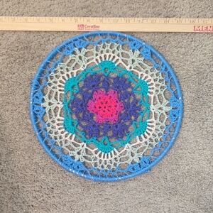 Vibrant Crochet Mandala Wall Art